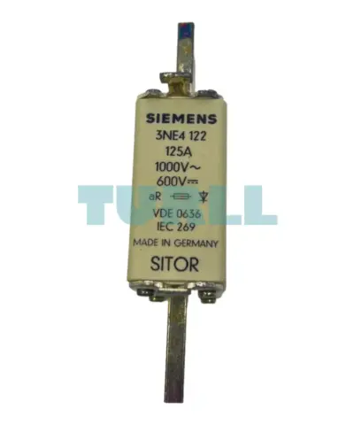 Siemens 3NE4122 SITOR Fuse Link NH0, 125A, aR, AC 1000V / DC 440V with Front Indicator