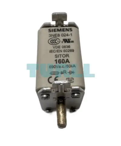 Siemens 3NE8024-1 SITOR Fuse Link, NH00, 160A, aR Characteristic