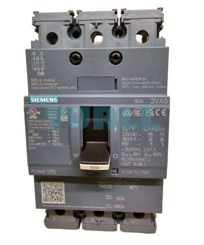 Siemens 3VA5110-4ED31-0AA0 Circuit Breaker 3VA5 UL Frame 125, 3-Pole, 25 kA @ 480 V