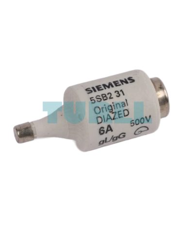 Siemens 5SB231 DIAZED Fuse Link, Size DII E27, 6A, 500V, gG Protection