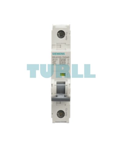 Siemens 5SJ4103-7HG40 Sentron Miniature Circuit Breaker 1-Pole, 3A, Class C, 240V, 14kA