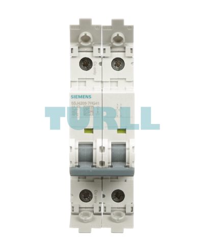 Siemens 5SJ4208-7HG41 Sentron Miniature Circuit Breaker 2-Pole, 8A, Type C, 240V, 14kA