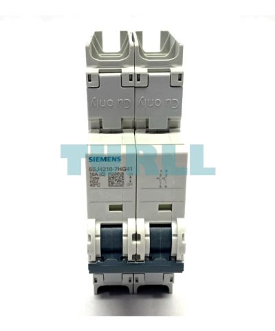 Siemens 5SJ4210-7HG41 Miniature Circuit Breaker 2-Pole, 10A, 240V, 14kA, C-Trip Curve