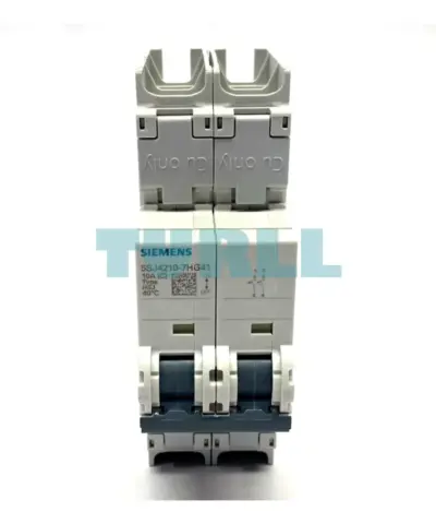 Siemens 5SJ4210-7HG41 Miniature Circuit Breaker 2-Pole, 10A, 240V, 14kA, C-Trip Curve