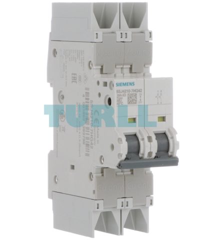 Siemens 5SJ4210-7HG42 Miniature Circuit Breaker 2-Pole, 10A, Type C, UL 489 Rated