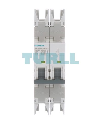 Siemens 5SJ4218-8HG42 Circuit Breaker 2-Pole, 15A, Type D Curve, 10kA, UL 489 Rated
