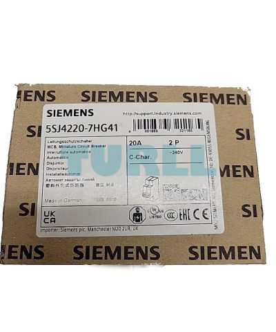 Siemens 5SJ4220-7HG41 Miniature Circuit Breaker 240 V, 14kA, 2-pole, C, 20 A, D=70 mm