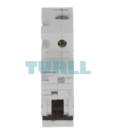 Siemens 5SP4191-7 Miniature Circuit Breaker 1-Pole, 100A, Type C, 10kA
