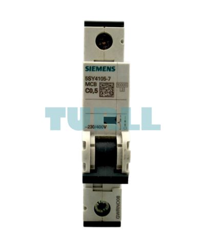 Siemens 5SY4105-7 Miniature Circuit Breaker 0.5A, 1-Pole, C-Curve, 10kA, 230/400V