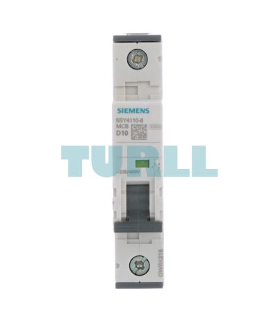 Siemens 5SY4110-8 Miniature Circuit Breaker 1-Pole, 10A, Type D, 10kA