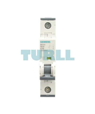 Siemens 5SY4118-7 Miniature Circuit Breaker 230/400V, 10kA, 1-Pole, 15A, Type C, D=70mm
