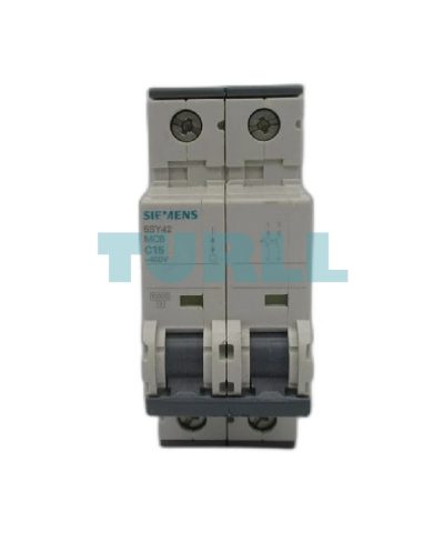 Siemens 5SY4218-7 Miniature Circuit Breaker 15A, 2-Pole, C-Curve, 10kA, 400V