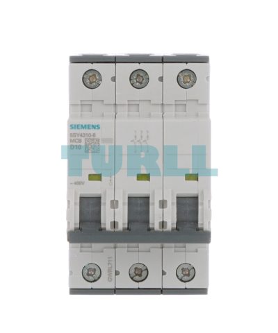 Siemens 5SY4310-8 Miniature Circuit Breaker (MCB) 3-Pole, 10A, Type D, 10kA