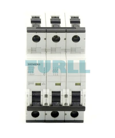 Siemens 5SY4325-8 Miniature Circuit Breaker 3-Pole, 25A, Type D, 10kA, 400V