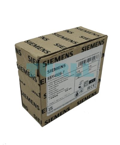 Siemens 5SY4506-7 Miniature Circuit Breaker 230 V 10kA, 1+N-pole, C, 6 A, D=70 mm