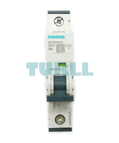 Siemens 5SY6104-6 Miniature Circuit Breaker 4A, 1-Pole, B-Curve, 6kA, 230/400V