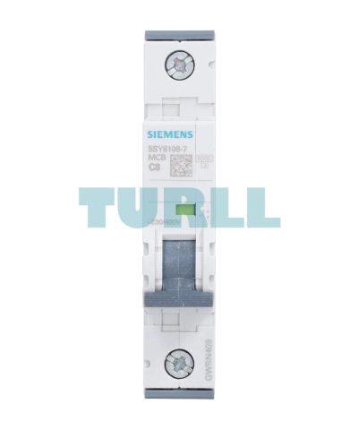 Siemens 5SY6108-7 Miniature Circuit Breaker 1-Pole, 8A, Type C, 6kA, 230/400V