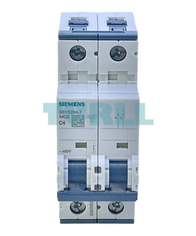 Siemens 5SY6204-7 Miniature Circuit Breaker 2-Pole, 4A, 400V, C-Type, 6kA