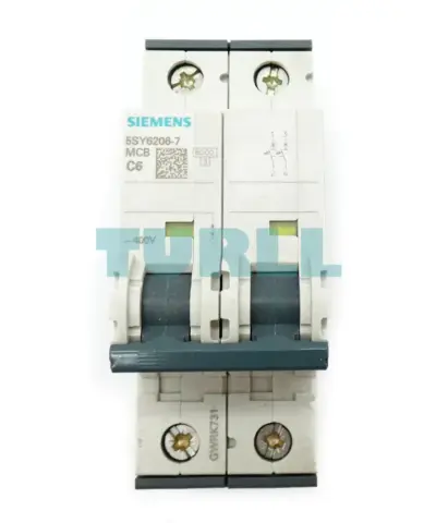Siemens 5SY6206-7 Miniature Circuit Breaker 400V 6kA, 2-Pole, C-curve, 6A, D=70mm