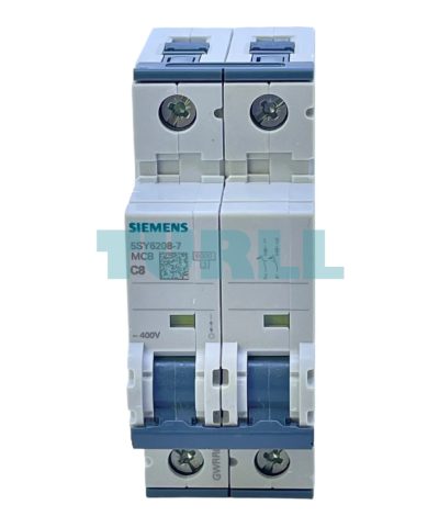 Siemens 5SY6208-7 Miniature Circuit Breaker 400 V, 6kA, 2-Pole, 8A, C Curve