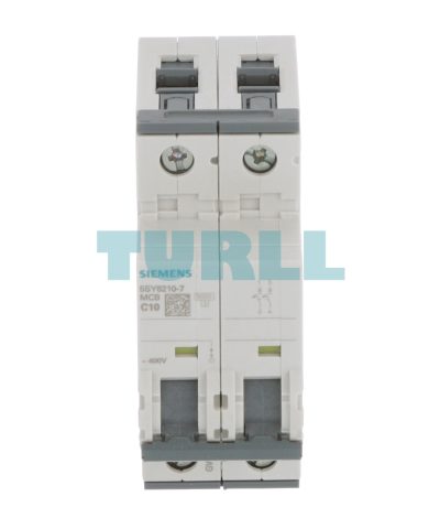 Siemens 5SY6210-7 Miniature Circuit Breaker 2-Pole, 10A, Type C, 6kA, 400V