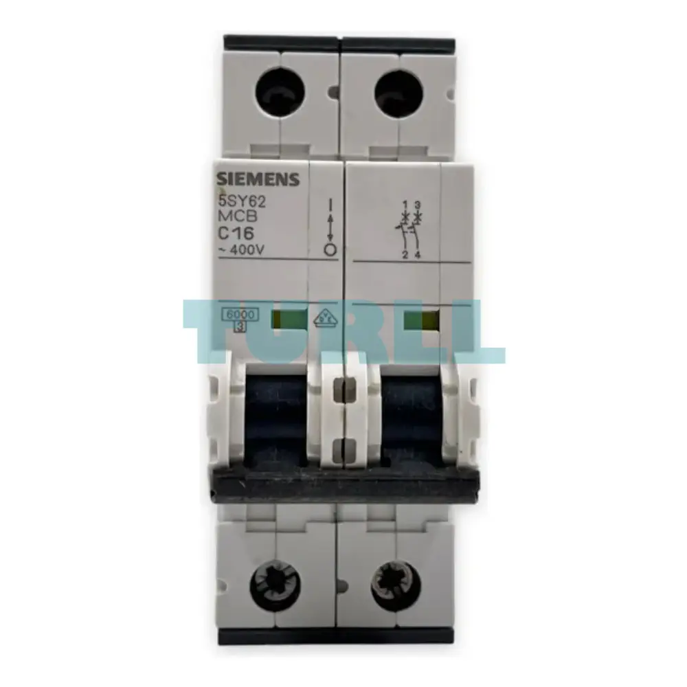 Siemens 5SY6216-7 Miniature Circuit Breaker 2-Pole, C Curve, 16A, 6kA, 400V