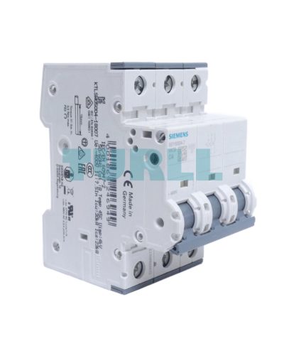 Siemens 5SY6304-7 Miniature Circuit Breaker 400 V, 6kA, 3‑Pole, C‑Type, 4A, D=70 mm