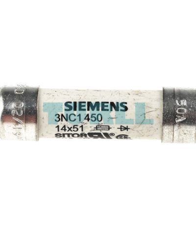 Siemens 3NC1450 SITOR Cylindrical Fuse Link 14x51mm, 50A, 690V AC / 700V DC