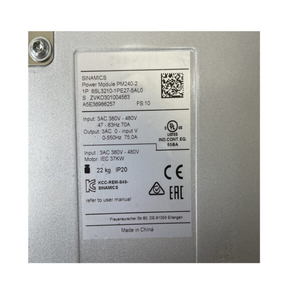 6sl3210-1pe27-5al0 - sinamics g120 power module pm240-2