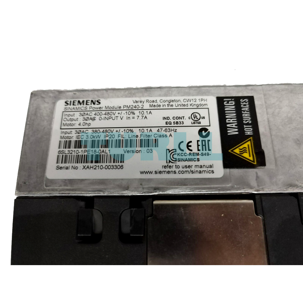 Siemens 6SL3210-1PE18-0AL1 SINAMICS PM240-2 Power Module, 3kW, IP20, Filter Class A Original Brand New 4 Siemens 6SL3210-1PE18-0AL1 SINAMICS PM240-2 Power Module, 3kW, IP20, Filter Class A