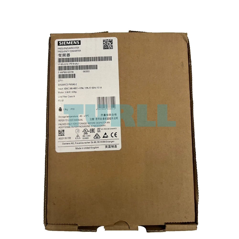 Siemens 6SL3210-1PE18-0AL1 SINAMICS PM240-2 Power Module, 3kW, IP20, Filter Class A Original Brand New 6 Siemens 6SL3210-1PE18-0AL1 SINAMICS PM240-2 Power Module, 3kW, IP20, Filter Class A