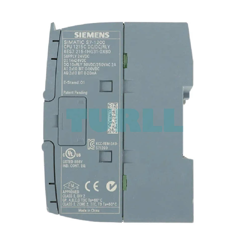 Siemens 6ES7215-1HG31-0XB0 SIMATIC S7-1200 CPU 1215C, Compact PLC, DC/DC/Relay Original Brand New 5 Siemens 6ES7215-1HG31-0XB0 SIMATIC S7-1200 CPU 1215C, Compact PLC, DC/DC/Relay