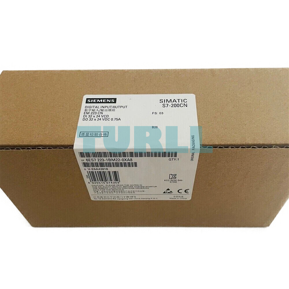 Siemens 6ES7223-1BM22-0XA8 SIMATIC S7-200 CN EM 223, Digital I/O Module, 32 DI / 32 DO 24V DC Original Brand New 4 Siemens 6ES7223-1BM22-0XA8 SIMATIC S7-200 CN EM 223, Digital I/O Module, 32 DI / 32 DO 24V DC