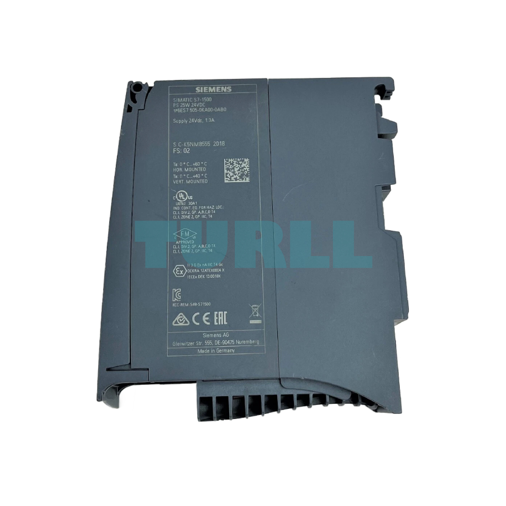 Siemens 6ES7505-0KA00-0AB0 SIMATIC S7-1500 System Power Supply PS 25W 24V DC Original Brand New 5 Siemens 6ES7505-0KA00-0AB0 SIMATIC S7-1500 System Power Supply PS 25W 24V DC
