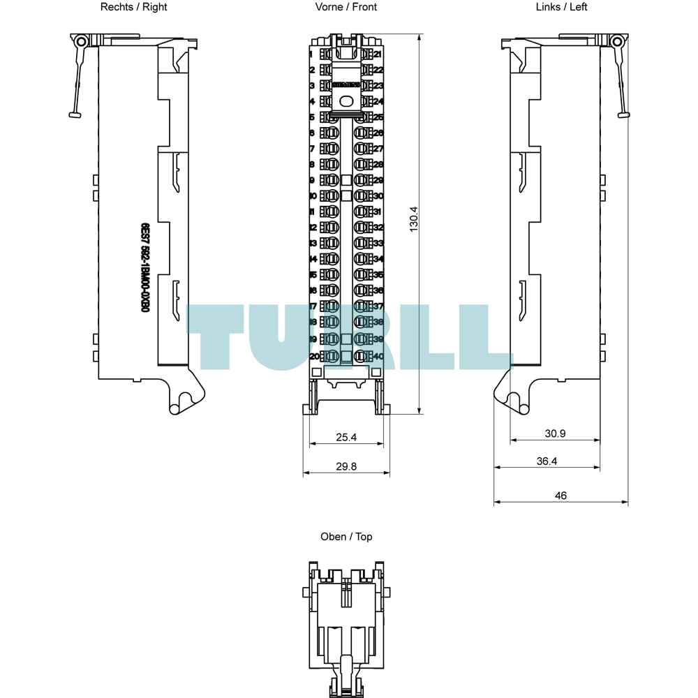 Siemens 6ES7592-1BM00-0XB0 SIMATIC S7-1500, Front Connector, 40-Pole Push-In Original Brand New 5 Siemens 6ES7592-1BM00-0XB0 SIMATIC S7-1500, Front Connector, 40-Pole Push-In