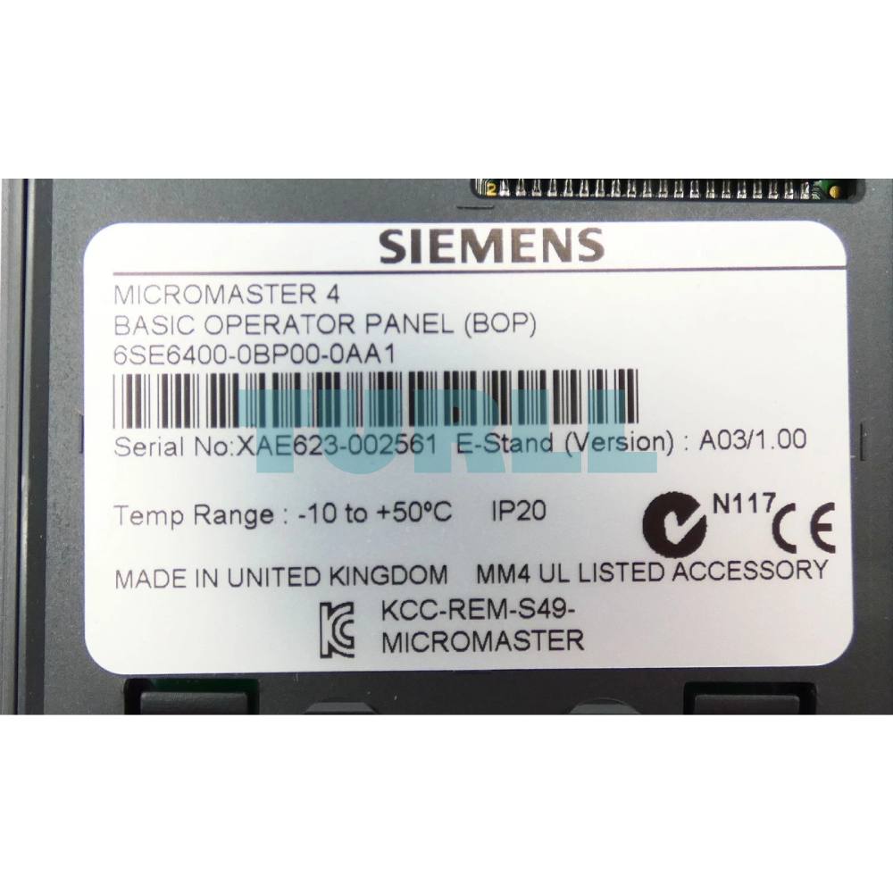 Siemens 6SE6400-0BP00-0AA1 MICROMASTER 4 Basic Operator Panel (BOP) Original Brand New 4 Siemens 6SE6400-0BP00-0AA1 MICROMASTER 4 Basic Operator Panel (BOP)