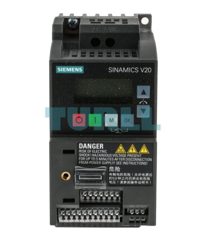Siemens 6SL3210-5BB13-7UV1 SINAMICS V20 Variable Frequency Drive, 0.37 kW, 1-Phase 230V
