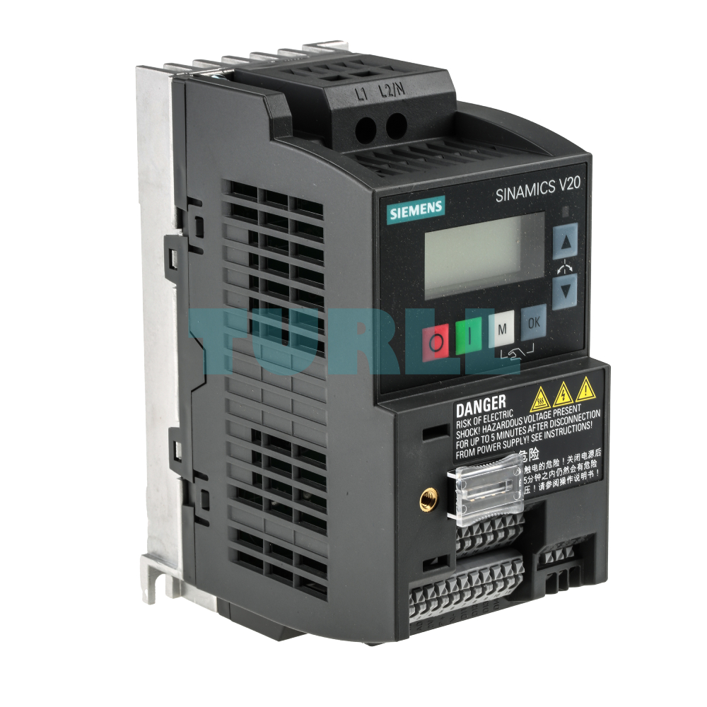Siemens 6SL3210-5BB13-7UV1 SINAMICS V20 Variable Frequency Drive, 0.37 kW, 1-Phase 230V Original Brand New 3 Siemens 6SL3210-5BB13-7UV1 SINAMICS V20 Variable Frequency Drive, 0.37 kW, 1-Phase 230V