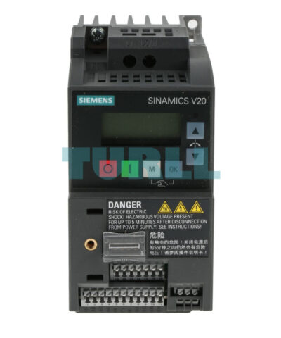 Siemens 6SL3210-5BB17-5UV1 SINAMICS V20 Variable Frequency Drive 0.75 kW (1.0 HP), 200-240V 1AC