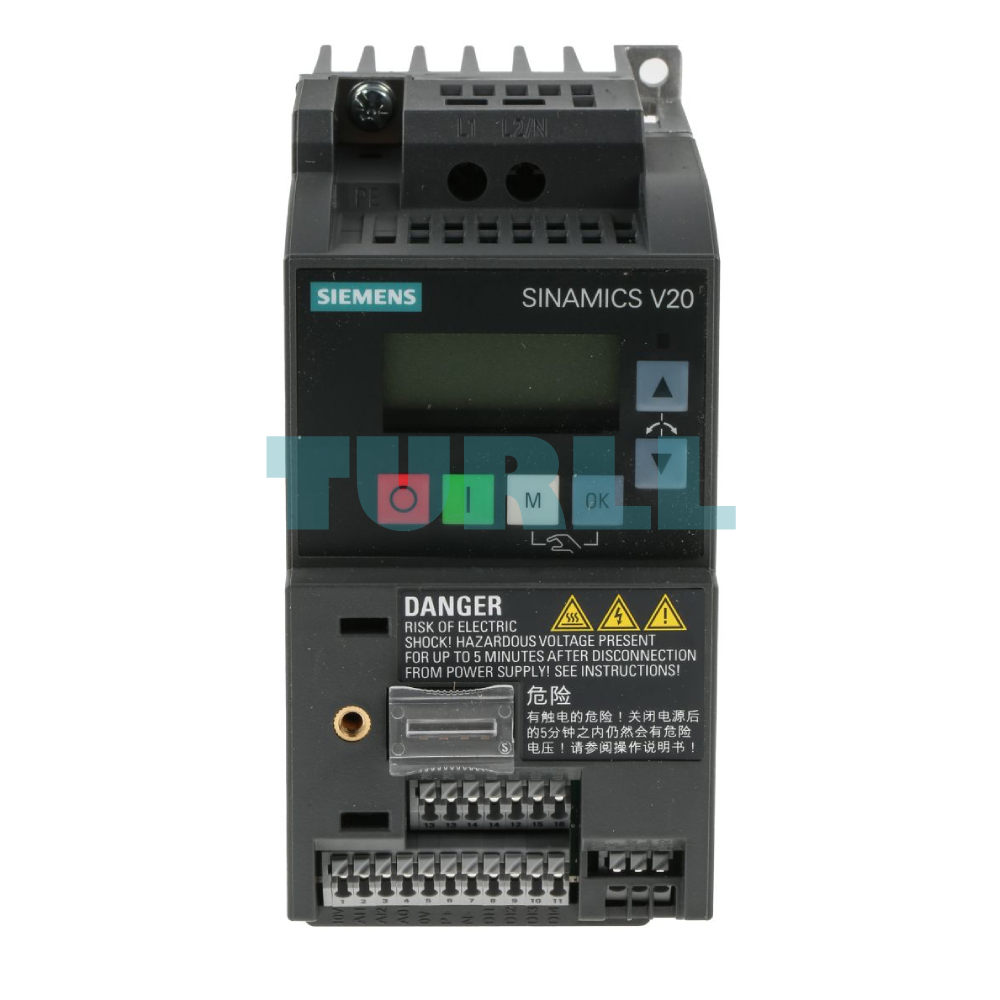 Siemens 6SL3210-5BB17-5UV1 SINAMICS V20 Variable Frequency Drive 0.75 kW (1.0 HP), 200-240V 1AC Original Brand New 1 Siemens 6SL3210-5BB17-5UV1 SINAMICS V20 Variable Frequency Drive 0.75 kW (1.0 HP), 200-240V 1AC