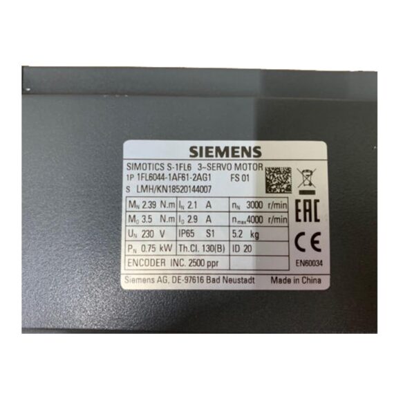 1FL6044-1AF61-2AG1 SIEMENS SIMOTICS S-1FL6