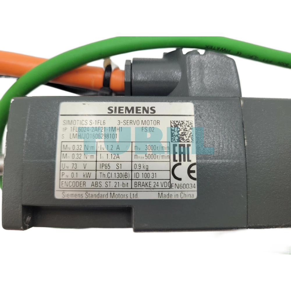 Siemens 1FL6024-2AF21-1MH1 SIMOTICS S-1FL6 Servo Motor 0.1 kW, 3000 RPM, IP65 Original Brand New 3 Siemens 1FL6024-2AF21-1MH1 SIMOTICS S-1FL6 Servo Motor 0.1 kW, 3000 RPM, IP65