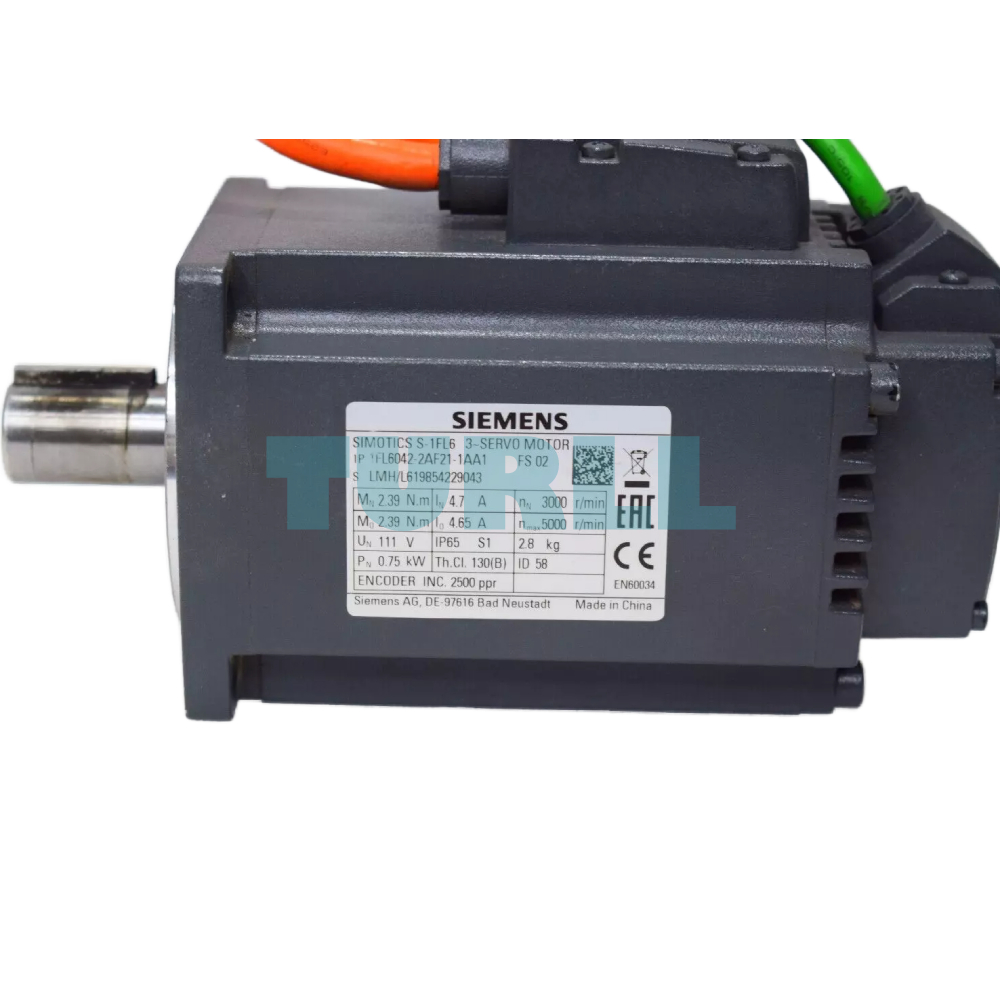 Siemens 1FL6042-2AF21-1AA1 SIMOTICS S-1FL6 Servo Motor 0.75kW, 3000 RPM Original Brand New 3 Siemens 1FL6042-2AF21-1AA1 SIMOTICS S-1FL6 Servo Motor 0.75kW, 3000 RPM