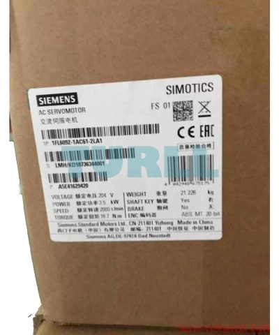 Siemens 1FL6092-1AC61-2LA1 SIMOTICS S-1FL6 Servomotor 3.5 kW, 2000 rpm, IP65