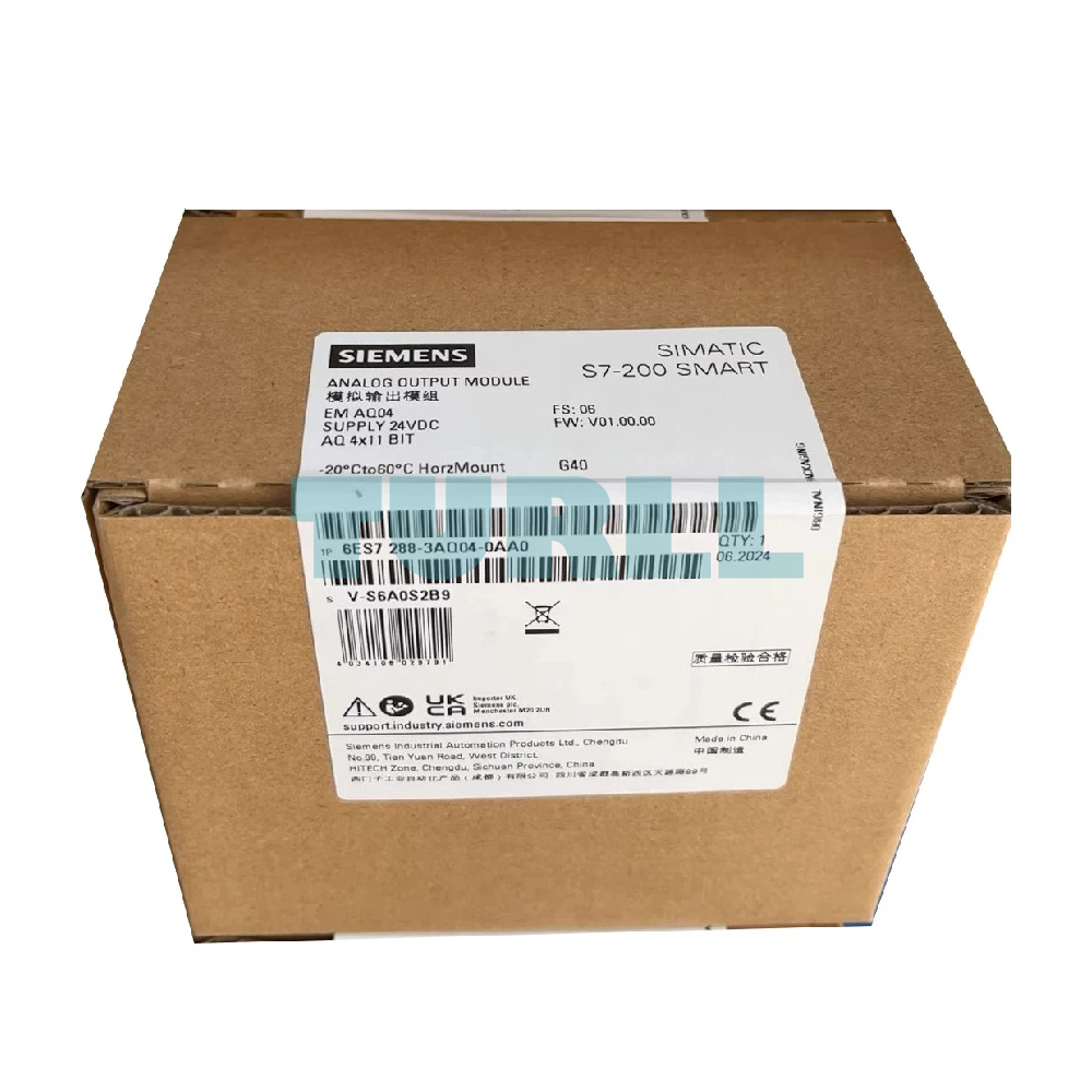 Siemens 6ES7288-3AQ04-0AA0 SIMATIC S7-200 SMART Analog Output SM AQ04, 4 AO Original Brand New 5 Siemens 6ES7288-3AQ04-0AA0 SIMATIC S7-200 SMART Analog Output SM AQ04, 4 AO