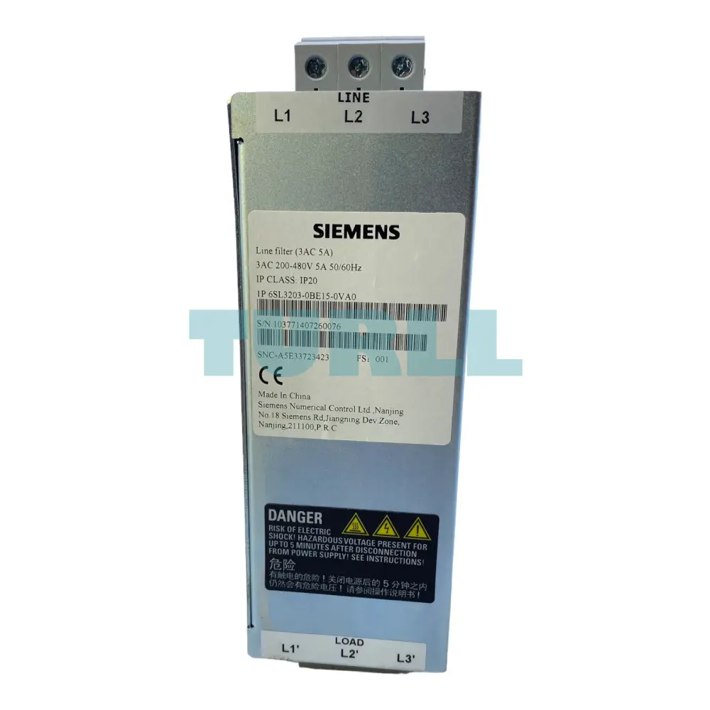 Siemens 6SL3203-0BE15-0VA0 SINAMICS V EMC Filter 200–480V 3-Phas