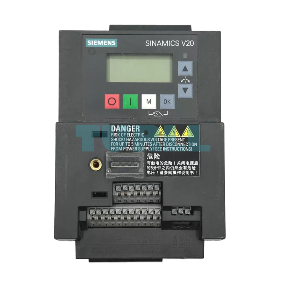 Siemens 6SL3210-5BB21-5UV1 SINAMICS V20 Variable Frequency Drive (VFD), 1.5 kW, 200-240V 1AC Original Brand New 1 Siemens 6SL3210-5BB21-5UV1 SINAMICS V20 Variable Frequency Drive (VFD), 1.5 kW, 200-240V 1AC