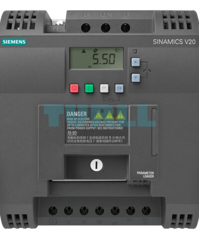 Siemens 6SL3210-5BB22-2UV0 SINAMICS V20 Variable Frequency Drive (VFD), 2.2 kW, 1-Phase 200-240V AC