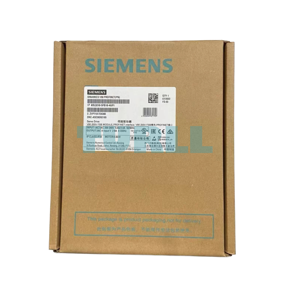 Siemens 6SL3210-5FB10-4UF1 SINAMICS V90 Servo Drive, PROFINET, 0.4kW, 200-240V Original Brand New 4 Siemens 6SL3210-5FB10-4UF1 SINAMICS V90 Servo Drive, PROFINET, 0.4kW, 200-240V