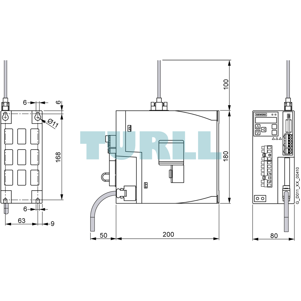 Siemens 6SL3210-5FE11-0UA0 SINAMICS V90 Servo Drive, 380-480V, 1.0kW Original Brand New 3 Siemens 6SL3210-5FE11-0UA0 SINAMICS V90 Servo Drive, 380-480V, 1.0kW